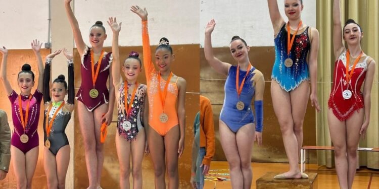 Exhibición de fuerza del club de Gimnasia Rítmica en el Trofeo de la Valldigna