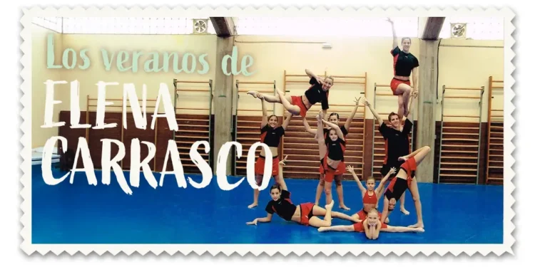 Entrevista a Elena Carrasco. Elena de niña con compañeros del equipo de gimnasia