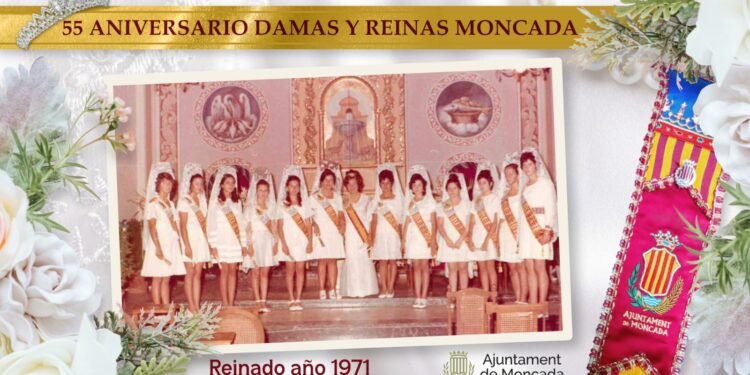 Una gran gala de Reinas y damas revive la historia festiva de Moncada desde 1971