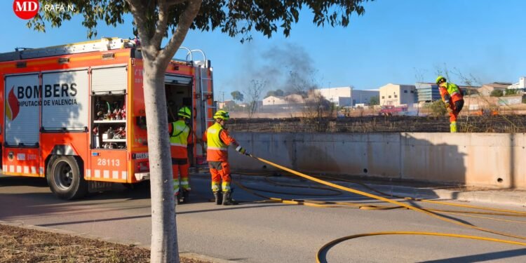 Incendio de matorrales entre el Camí de la Pelosa y la calle 130
